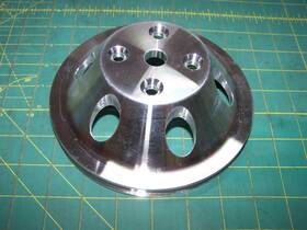 A-team / Southwest Performance 8455 Chevy Sb Aluminum Long Water Pump Pulley Fits Sbc 283-350 Single Groove