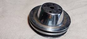 Aftermarket R-9605 Small Block Chevy Sbc 350 Chrome Steel 2 Groove Upper Pulley 1970 Camaro