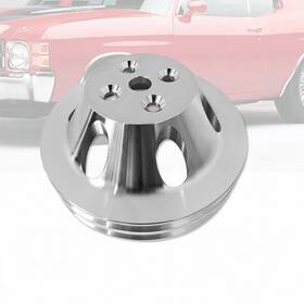 Amoracing Ar37764 Short Water Pump Pulley Double Droove Fits Chevy Bbc 396 454 Satin Aluminum