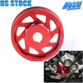 Aosuracing Bpu001-rd-t Lightweight Crank Pulley Red Billet Aluminum For Subaru Forester Impreza Wrx Sti