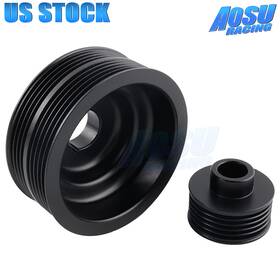 Aosuracing Bpu004-bk-thw Aluminum For Subaru Impreza Wrx Ej20 Liberty 2002-2007 Crank Shaft Pulley Black