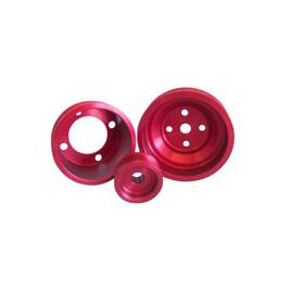 Asp 822125 Underdrive Pulley Red Aluminum Set Mustang 1979-1993