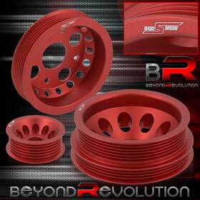 Beyond Revolution Cp-024rd-8h7z9 For 2002-2006 350z Fairlady Z G35 350gt Drive Crank Pulley Wheel Set Red