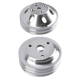 Bfo 0bl3xg 2&3 Groove Water Pump Pulley Kit For Chevy Sb Engine 265-400 V8 Lwp Aluminum 2x