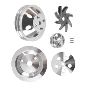 1wejik Bfo 2 Groove Water Pump Crank Pulley Kit For Sbc 283/305/327/400 1959-1995 Lwp