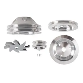 6lkgmz Bfo Aluminum Long Water Pump Pulley Kit For Sbc 283/305/350 Engines 1959-1995 Lwp