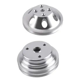 265-400 Bfo 6yjrvn Aluminum Double Groove Water Pump Pulley Kit For Chevy Sbc V8 Long