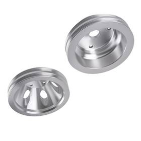 Bfo 7t4gw6 Double Groove V-belt Crank Pulley Set For Chevy Sbc 265-400 V8 Long Pump System
