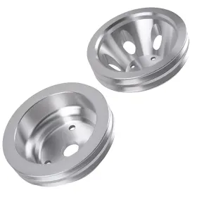 Canrl4 Bfo Double Groove Pulley Kit For Chevy Sbc 265 283 305 327 350 V8 Lwp Aluminum