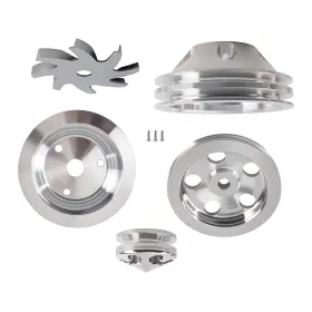 Hz2omf Bfo Long Water Pump Pulley Set For Small Block Chevy 283/305/327/350/400 1959-1995