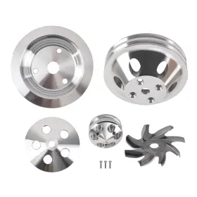 J9zay0 Bfo Long Water Pump Pulley Set For Small Block Chevy 283/305/327/350/400 1959-1995