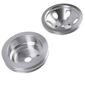 Bfo Jime4a 1/2 Groove 2pcs Pulley Kit For Chevy Sbc 265 283 305 327 350 383 Lwp V Belt Qme