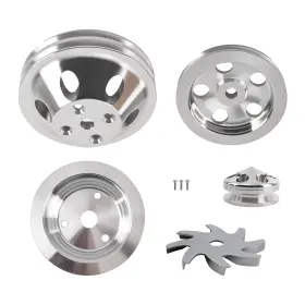Ks9z25 Bfo Long Water Pump Pulley Set For Small Block Chevy 283/305/327/350/400 1959-1995