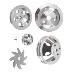 L80gaf Bfo Long Water Pump Pulley Kit For Sbc 305/350/400 Engines 1959-1995 Aluminum
