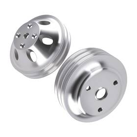 Bfo O8l3ue 2&3 Groove Water Pump Pulley Kit For Chevy Sb Engine 265-400 V8 Lwp Aluminum 2x