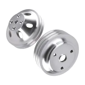 265-400 Bfo O8l3ue 2&3 Groove Water Pump Pulley Kit For Chevy Sb Engine V8 Lwp Aluminum 2x
