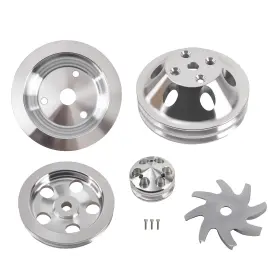 Py6m1g Bfo Lwp Aluminum Long Water Pump Pulley Kit For Small Block Chevy 327/350/283/400
