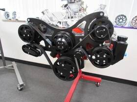 Bous E43701bk Chevy 283-350 Ac Ps Wp And Alt. 8 Rib Complete Serpentine Kit Black