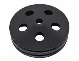 Cfr Performance Hz-8846-pbk Aluminum For Chevy / Gm Key-way Power Steering Pump Pulley 2 Groove - Black