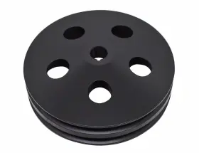 Hz-8846-pbk Cfr Performance Aluminum For Chevy / Gm Key-way Power Steering Pump Pulley 2 Groove - Black