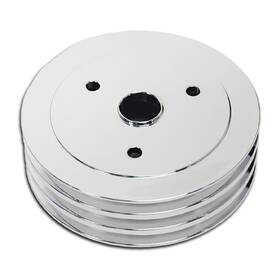 Cfr Performance Hz-8858-c Chrome Aluminum 3 Groove Crank Pulley For Chevy Sb Short Water Pump Swp