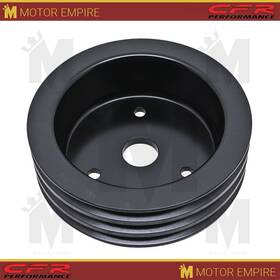 Cfr Performance Hz-8858-pbk 3 Groove Crank Pulley Black Aluminum For 1955-1968 Chevy Sb Short Water Pump