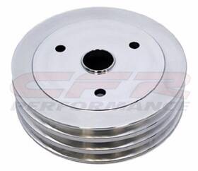 Cfr Performance Hz-8858-pol Polished Aluminum 3 Groove Crank Pulley For Chevy Sb Short Water Pump Swp