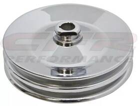 Cfr Performance Hz-8949-c Chrome Steel Key Way Power Steering Pump Pulley For Chevy Gm 2 Groove V Belt