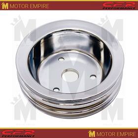 Cfr Performance Hz-8963-c Fit Chevy Small Block Crank Pulley 3 Groove Chrome Steel For Short Water Pump