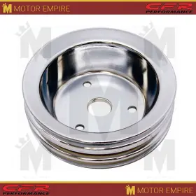 Hz-8963-c Cfr Performance Fit Chevy Small Block Crank Pulley 3 Groove Chrome Steel For Short Water Pump