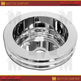 Hz-9485-c Cfr Performance Fit Chevy Sb Small Block Engine Chrome Aluminum Crank Pulley 2 Groove Lwp
