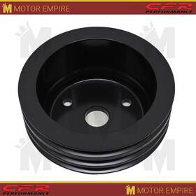 Cfr Performance Hz-9486-pbk 3 Groove Black Aluminum Crank Pulley For Chevy Small Block Sbc Long Water Pump