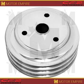 Cfr Performance Hz-9486-pol Fits Chevy Sb Small Block Engine Aluminum Crank Pulley 3 Groove Lwp Polished