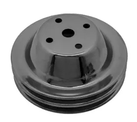 Hz-9601-bc Cfr Performance For 55-68 Chevy Small Block Black Chrome Steel Short Water Pump Pulley 2 Grove