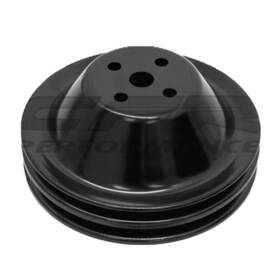 Cfr Performance Hz-9601-pbk Black Steel 2 Groove Pulley For 1955 1968 Chevy Small Block Short Water Pump