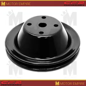 Hz-9604-pbk Cfr Performance Fits 1969-85 Chevy Sb Small Block Black Steel Water Pump Pulley Long 1 Groove