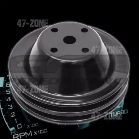 Hz-9605-pbk Cfr Performance For 69-85 Chevy Small Block 2 Groove Edp Black Steel Long Water Pump Pulley