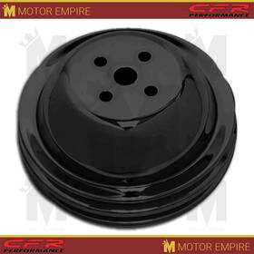 Cfr Performance Hz-9815-pbk Fits 1955-1968 Chevy Bb Big Block Black Steel Water Pump Pulley 2 Groove Short