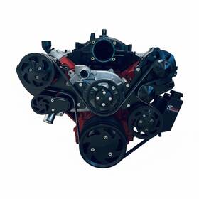 Chap Performance Ls-f100-b Ls Serpentine Pulley Kit Alt Ps Ac Truck Style Balancer Black Powder Coat