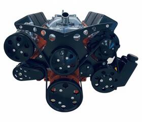 Chap Performance Sbc-bc1 Sbc Serpentine Pulley Conversion Kit Alt Ps Ac 283 350 383 400 Black Powdercoat