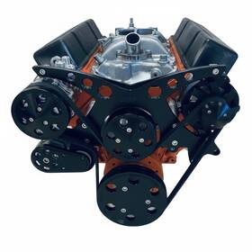 Chap Performance Sbc-bcn1 Sbc Serpentine Pulley Conversion Kit Alt A/c 283 350 383 400 Black Powder Coat