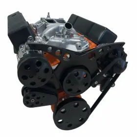 Sbc-bcn2 Chap Performance Sbc Serpentine Pulley Conversion Kit Alt Ac 283 350 383 400 Black Powder Coat