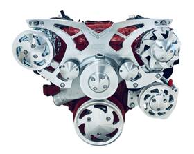 Chap Performance Sbc-f81 Sbc Serpentine Pulley Conversion Kit Alt Ps A/c 1963-1982 C2 And C3 Corvette
