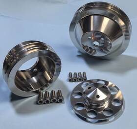 Cncdpt Cncsfk4 Small Block Ford 2 Groove Pulley Kit V-belt Sbf Lwp 289 302 351w 400 2v