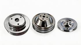 Cncdpt Cncu232573c63219st243 Steel Chrome Chevy 2/3/1 Groove Pulley Set Lwp Long Water Pump Crankshaft Ps Sbc