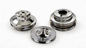 Cncdpt Cncu31333383 Chrome Long Water Pump Crankshaft Power Steering Pulley Kit Bbc Big Block Chevy
