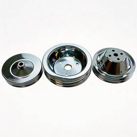 Cncdpt Cncu756345pu70bk3 Sbc Small Block Chevy Chrome Pump Pulley 2 3 Groove Powersteering Swp Shortwater