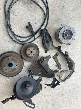 Cncrsr Cncv756945put973bk Small Block Chevy V-belt 3 Groove Belt Ac Ps Alt Pulley Kit Used Sbc Vortec