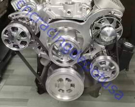 Cncrsr Cncv761425put8987523p5 Bbc Chevy Serpentine Front Runner Pulley Drive Kit With Alt Wp A/c P/s Reservoir