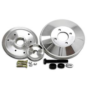 Cobra-tek Hz-02255-pol Billet Serpentine Pulley Set- Polished For 1999-2000 4.6l Ford Mustang Gt